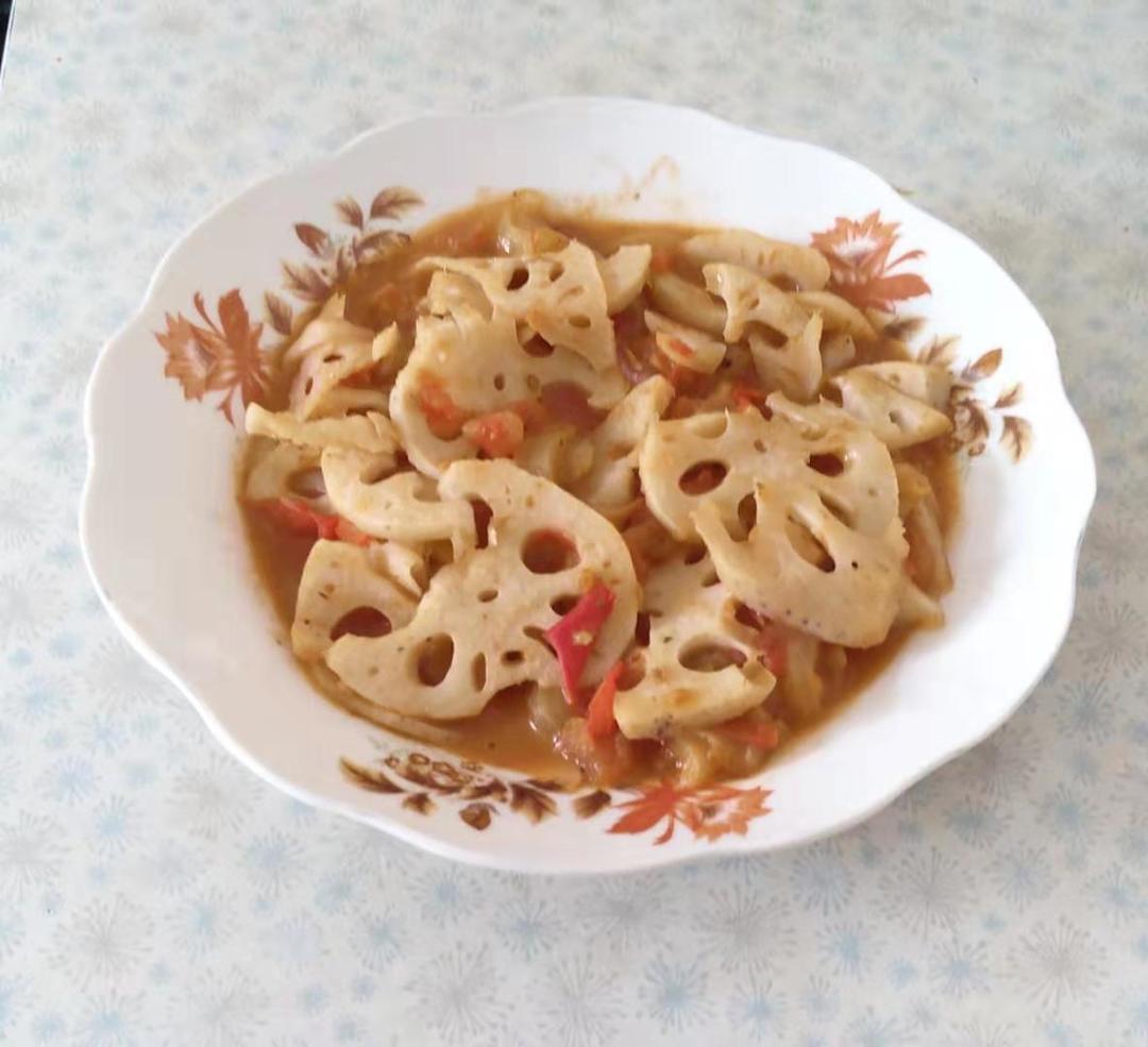 番茄藕片（无油素食）的做法