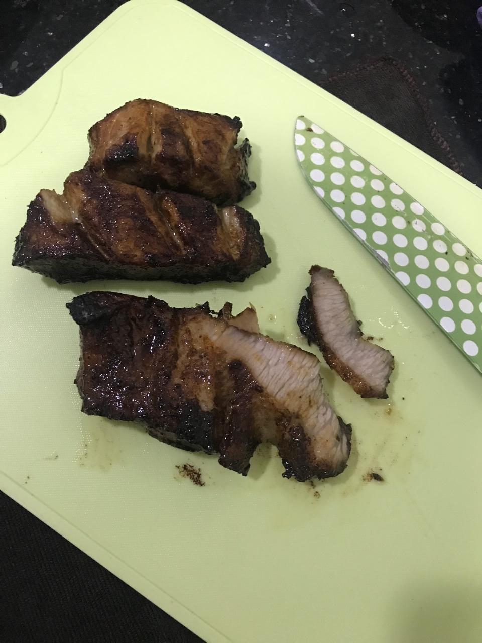 #蒜香烤猪颈肉#