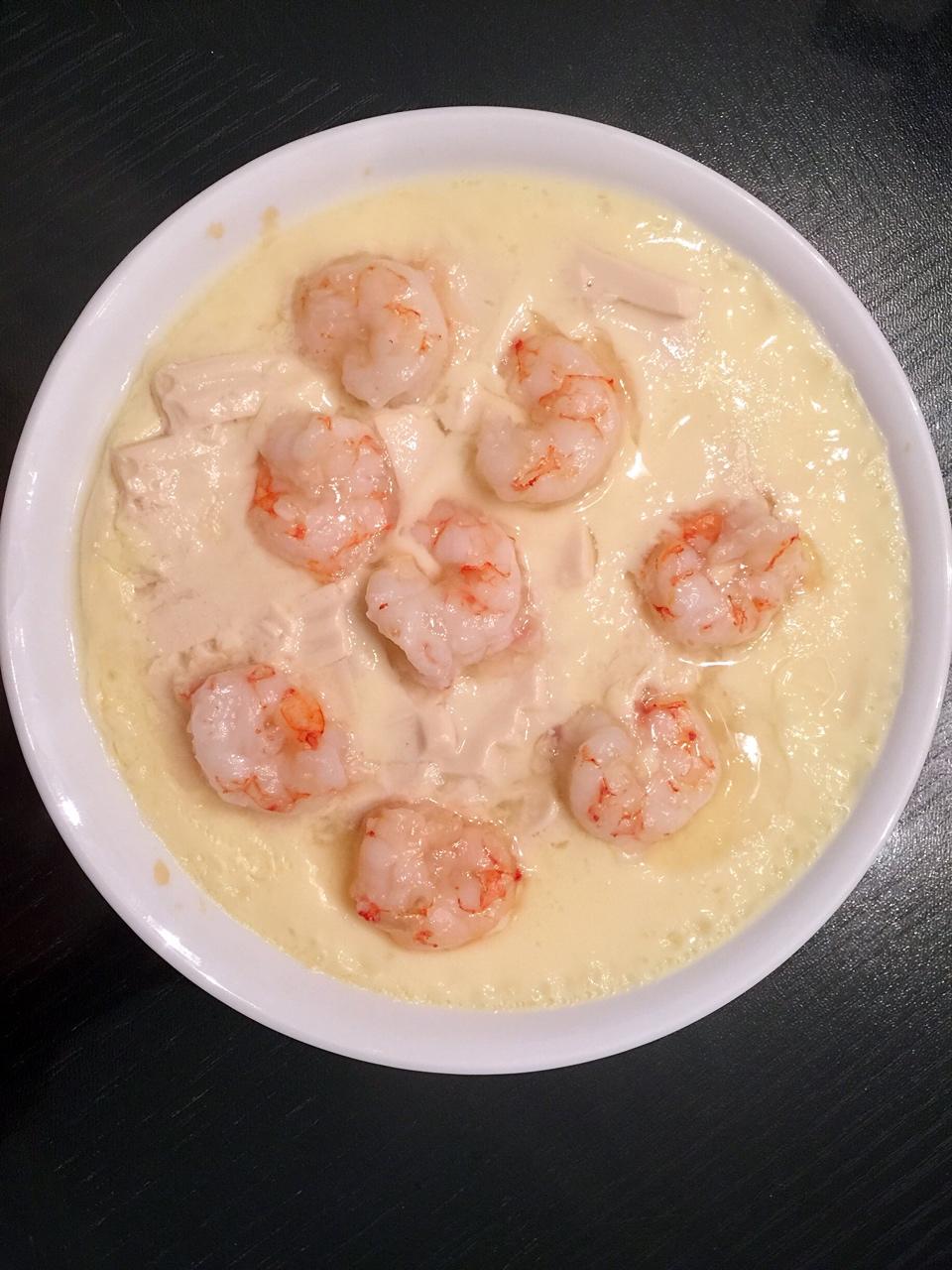 虾仁豆腐蒸水蛋