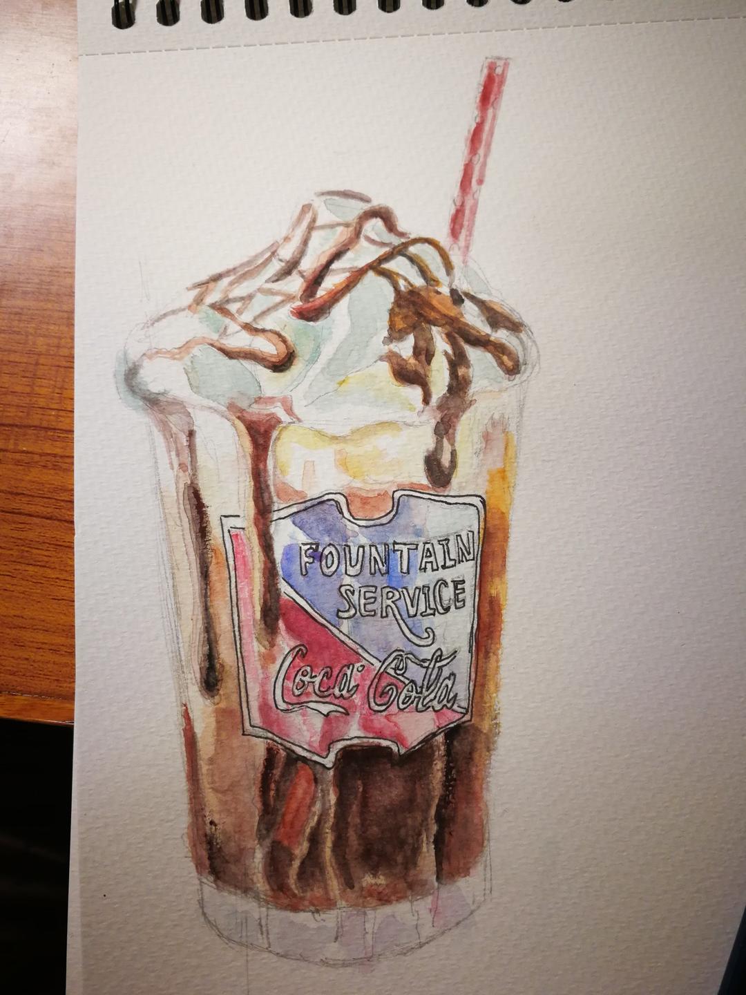 巧克力奶油可乐杯.Old-fashioned coke float.