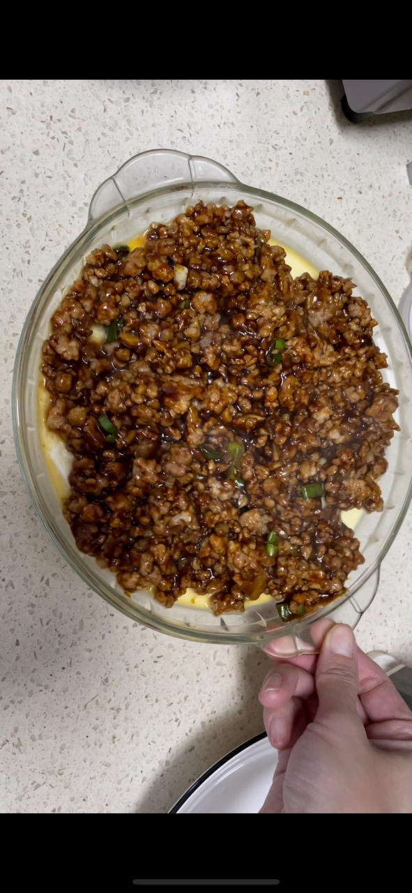 【豆腐肉末蒸蛋】非常嫩滑，小朋友也特喜欢