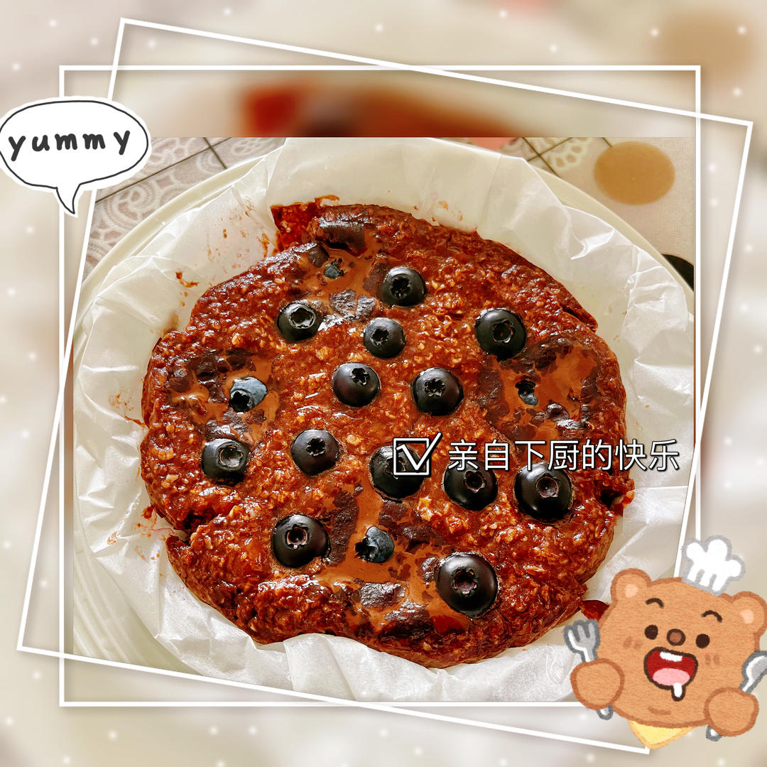 蓝莓燕麦蛋糕0糖油0面粉减脂期解馋甜品