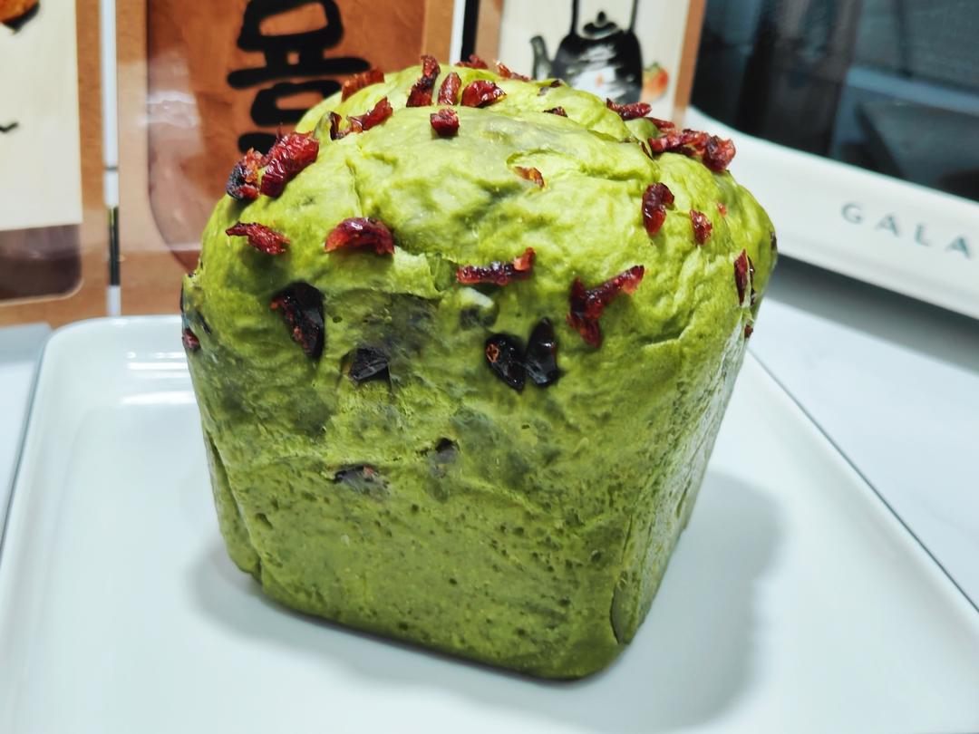 微波炉2分钟抹茶蔓越莓吐司