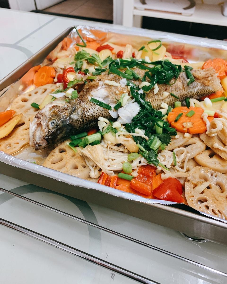 烤鱼-简易版鲈鱼🐟烤箱