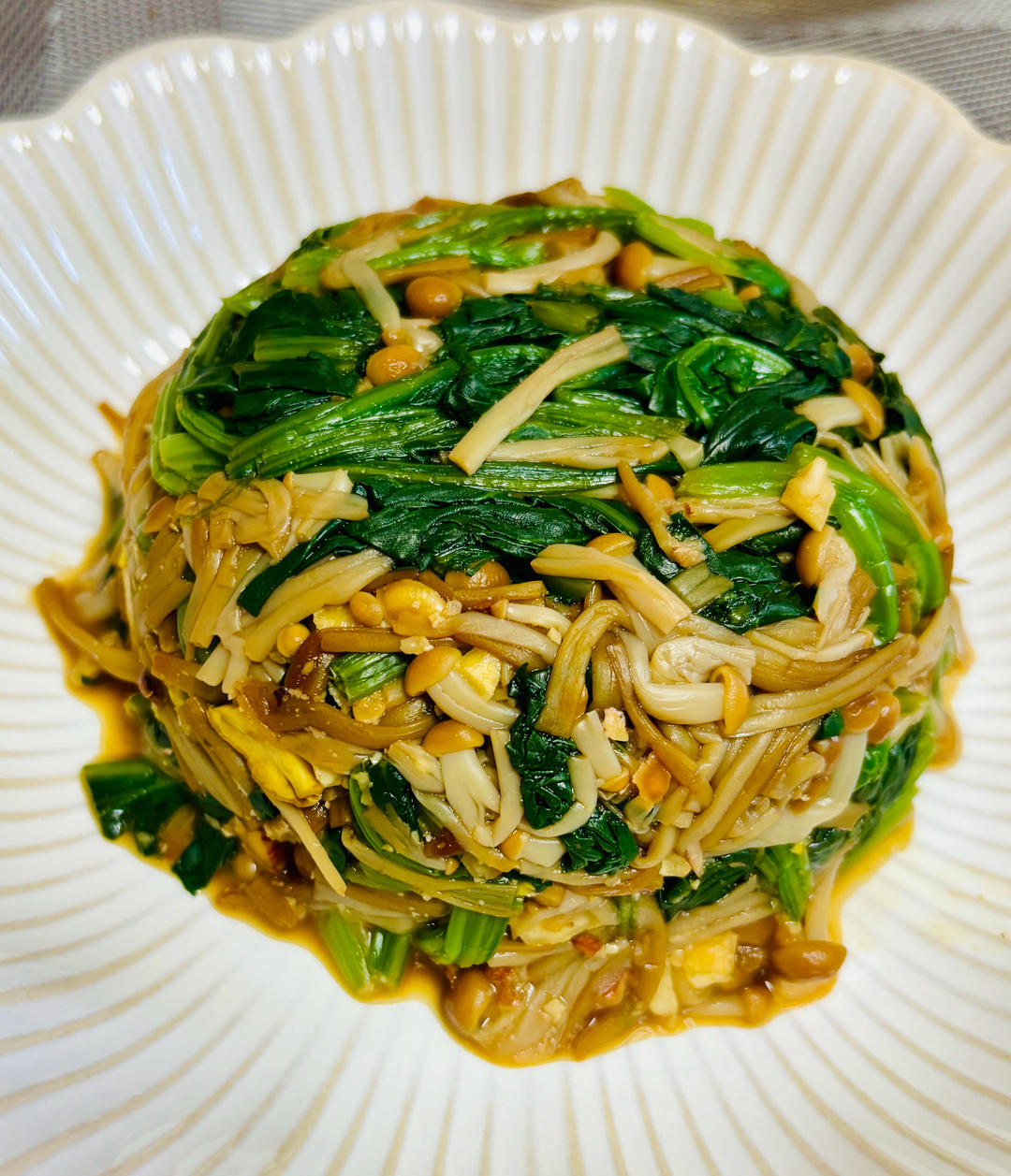 凉拌菠菜金针菇