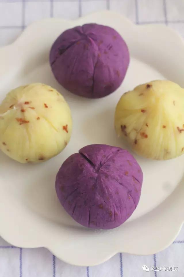 紫薯土豆双色茶巾绞「瞭望角的厨房」的做法