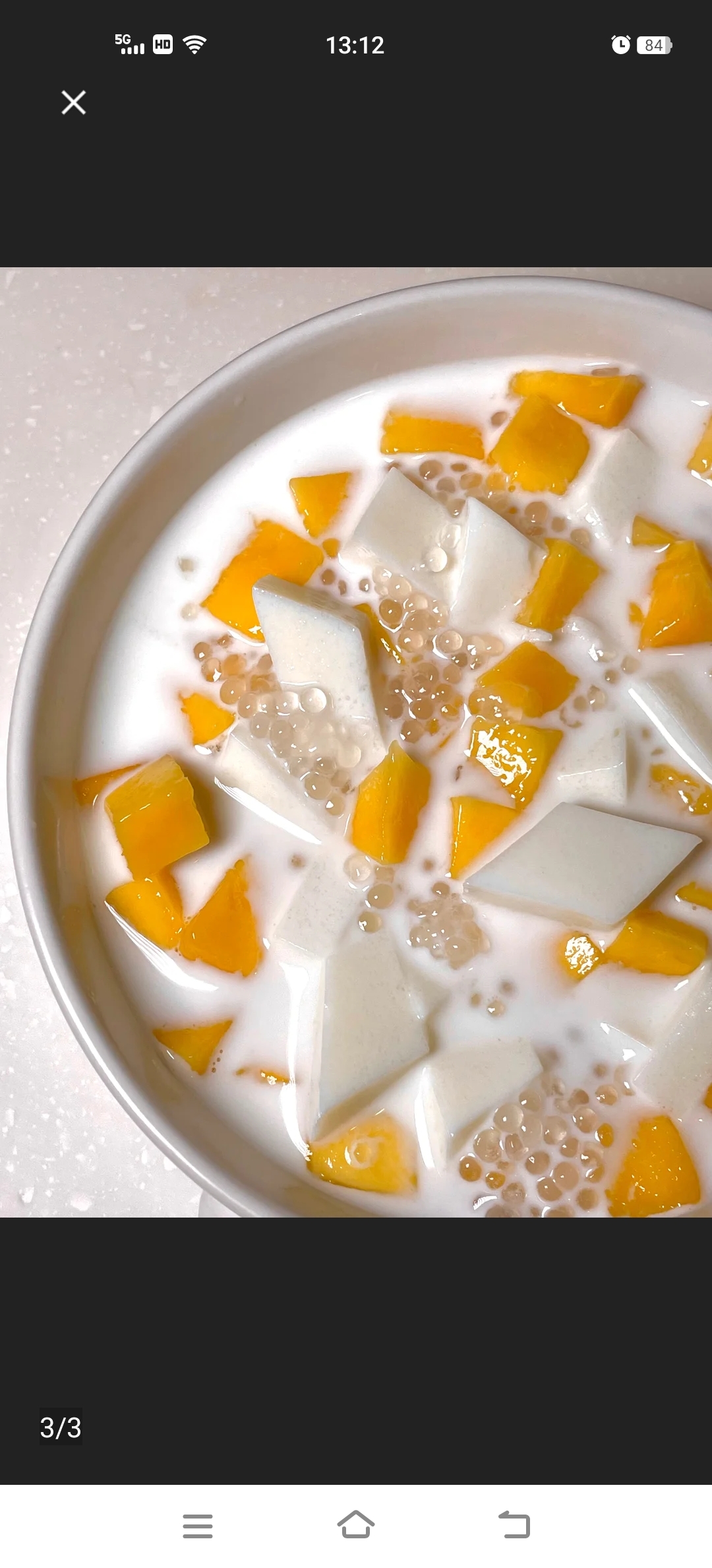 芒果奶冻西米露+芒果奶冻+双皮奶+芋圆水果捞的做法