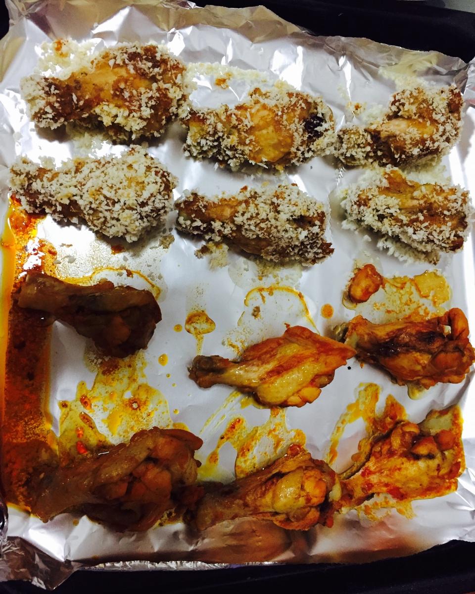 面包糠烤鸡翅