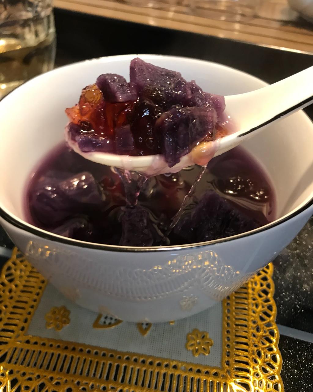 皂角米紫薯银耳羹