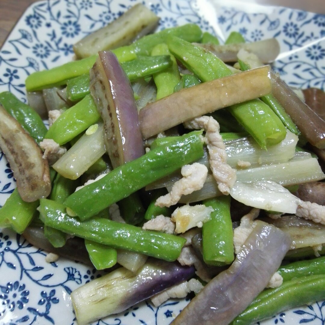 四季豆炒茄子