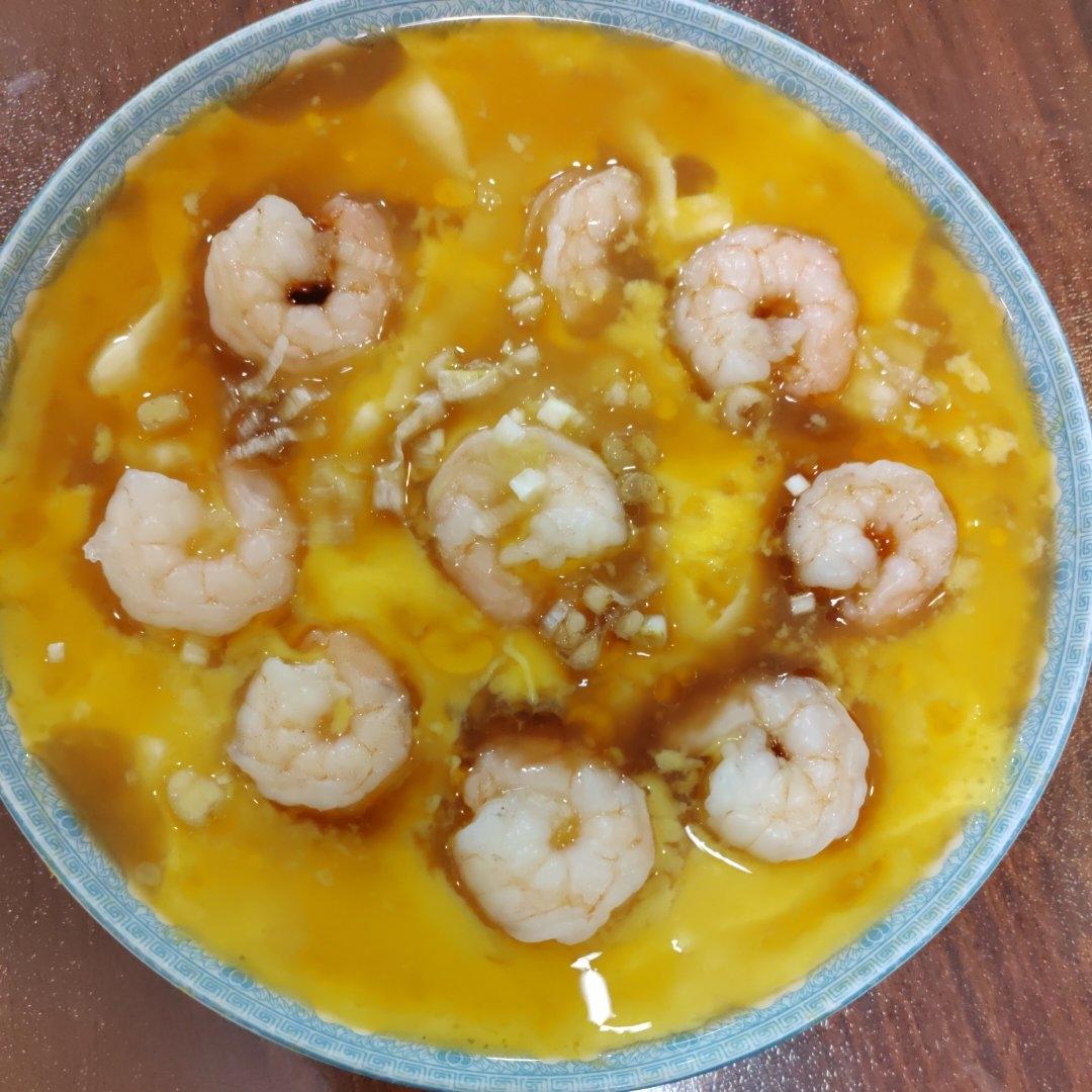 虾仁豆腐蒸水蛋