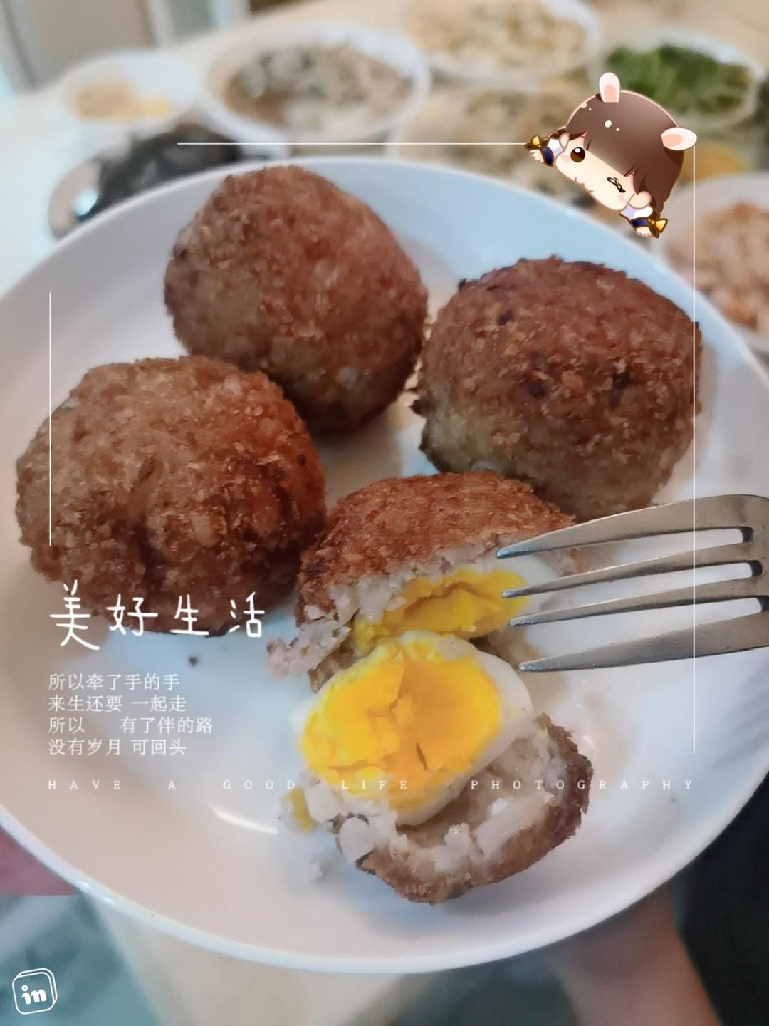 【苏格兰蛋】鸡蛋裹肉炸一炸，绝妙！