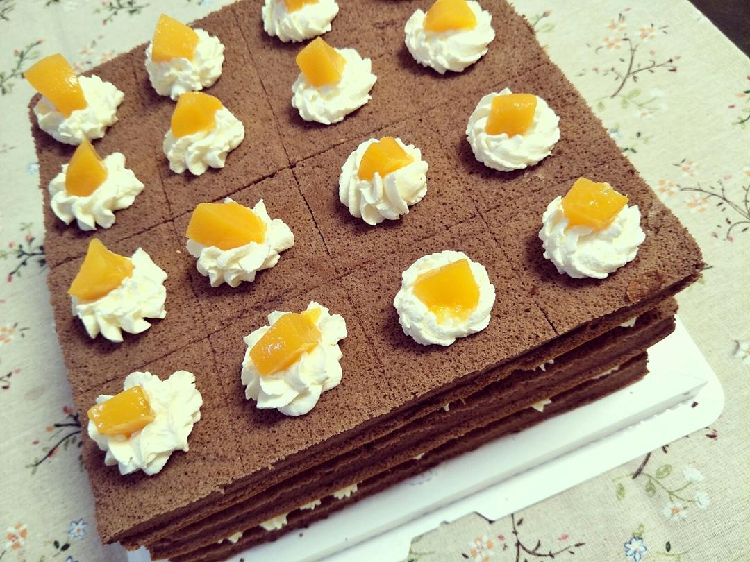 可可方形装饰蛋糕