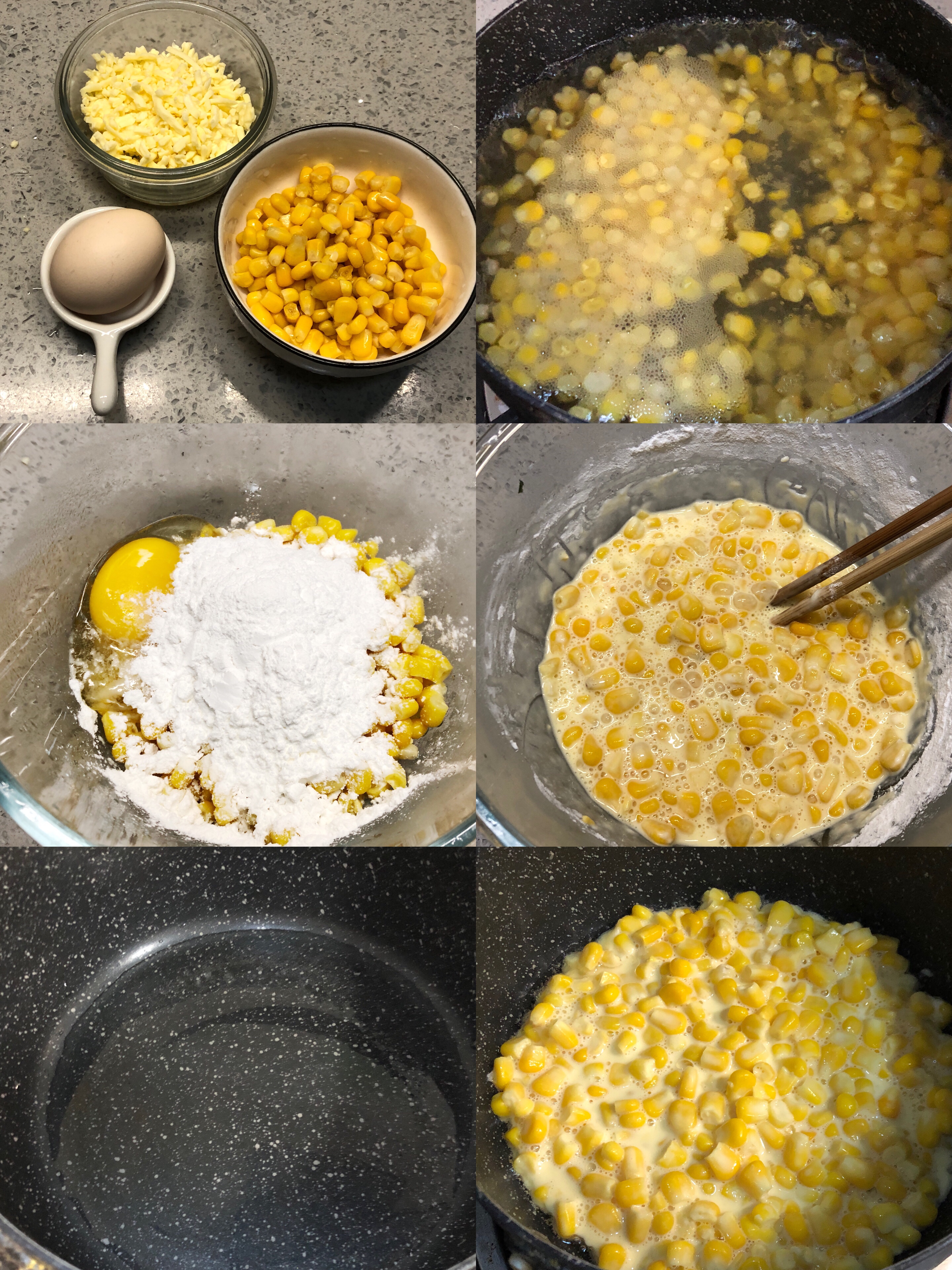 5分钟搞定黄金芝士玉米烙，金黄酥脆，巨拉丝‼️巨好吃‼️的做法 步骤2