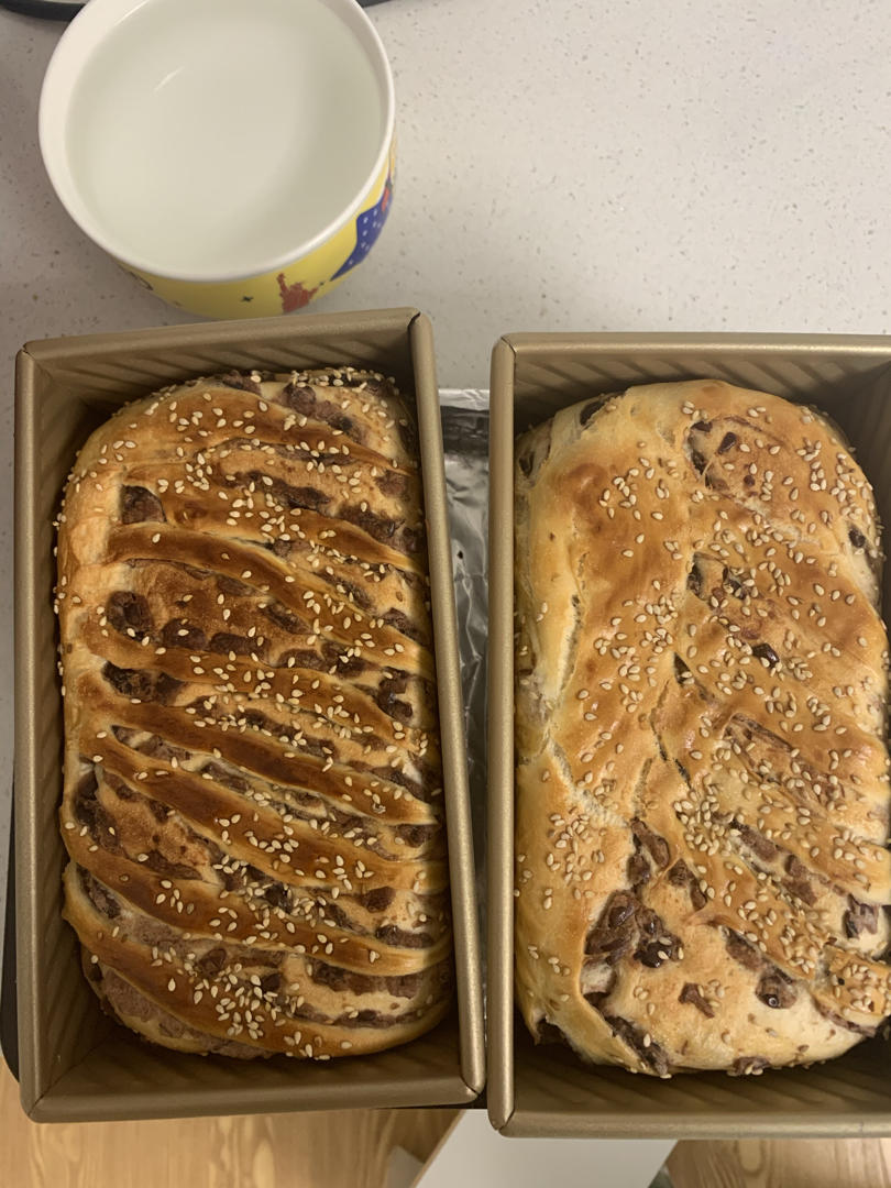 一次成功的豆沙吐司面包
