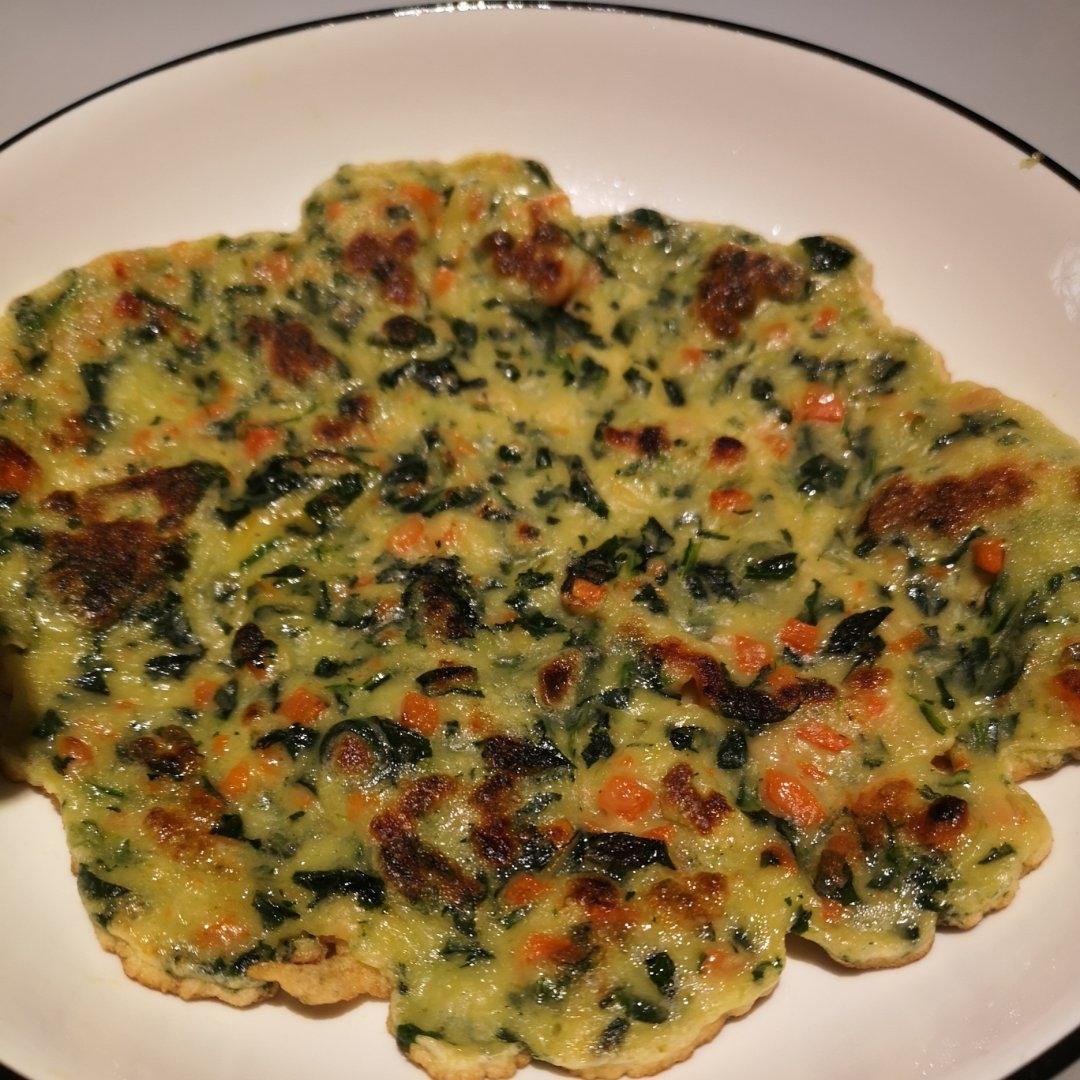 软糯菠菜鸡蛋饼——特别适合不爱吃菜的孩子