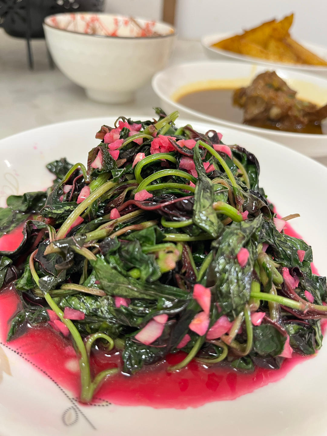 清炒红苋菜（简单菜也有窍门，一看就明白）