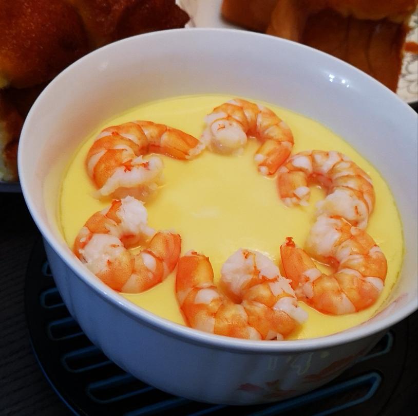 鲜虾蒸蛋羹（3人份）