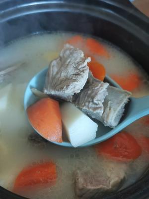 健康晚餐砂锅排骨山药汤的做法 步骤6