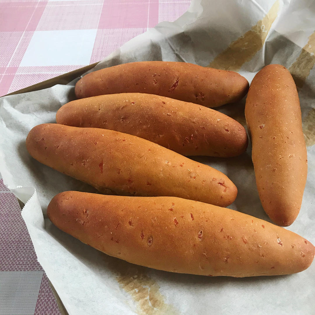 胡萝卜全麦餐包 100%全麦25%胡萝卜