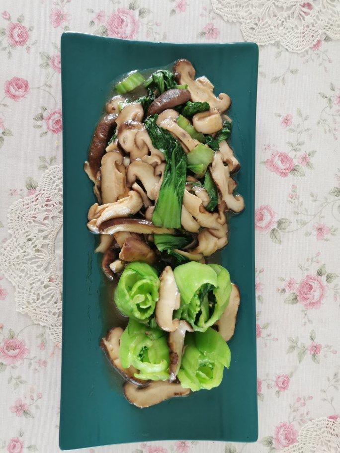 简易版香菇扒油菜