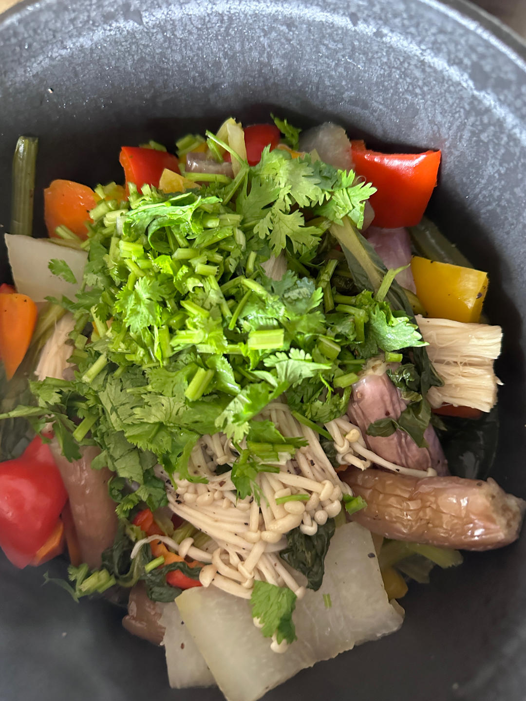 【北鼎珐琅铸铁锅食谱】无水田园蔬菜锅