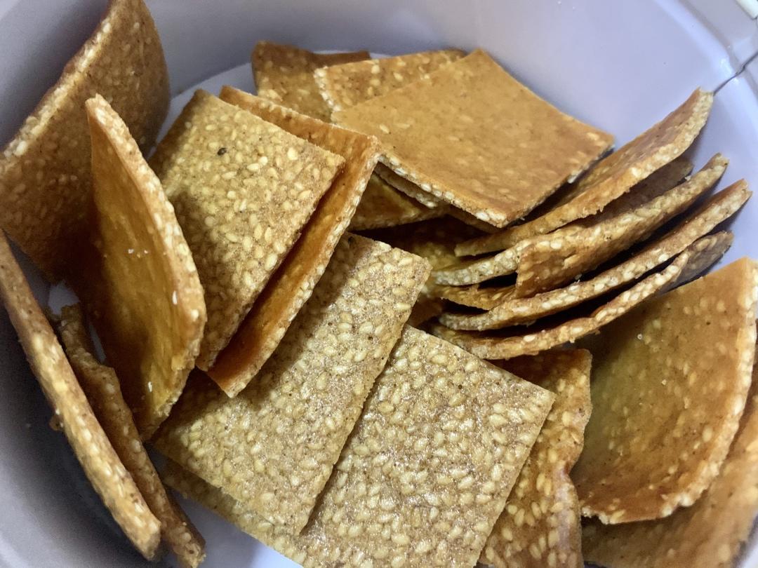 芝麻薄脆饼干，一步操作，超级简单