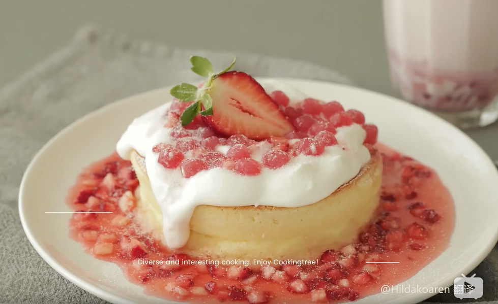 【Cookingtree】草莓松饼 Strawberry Pancake的做法