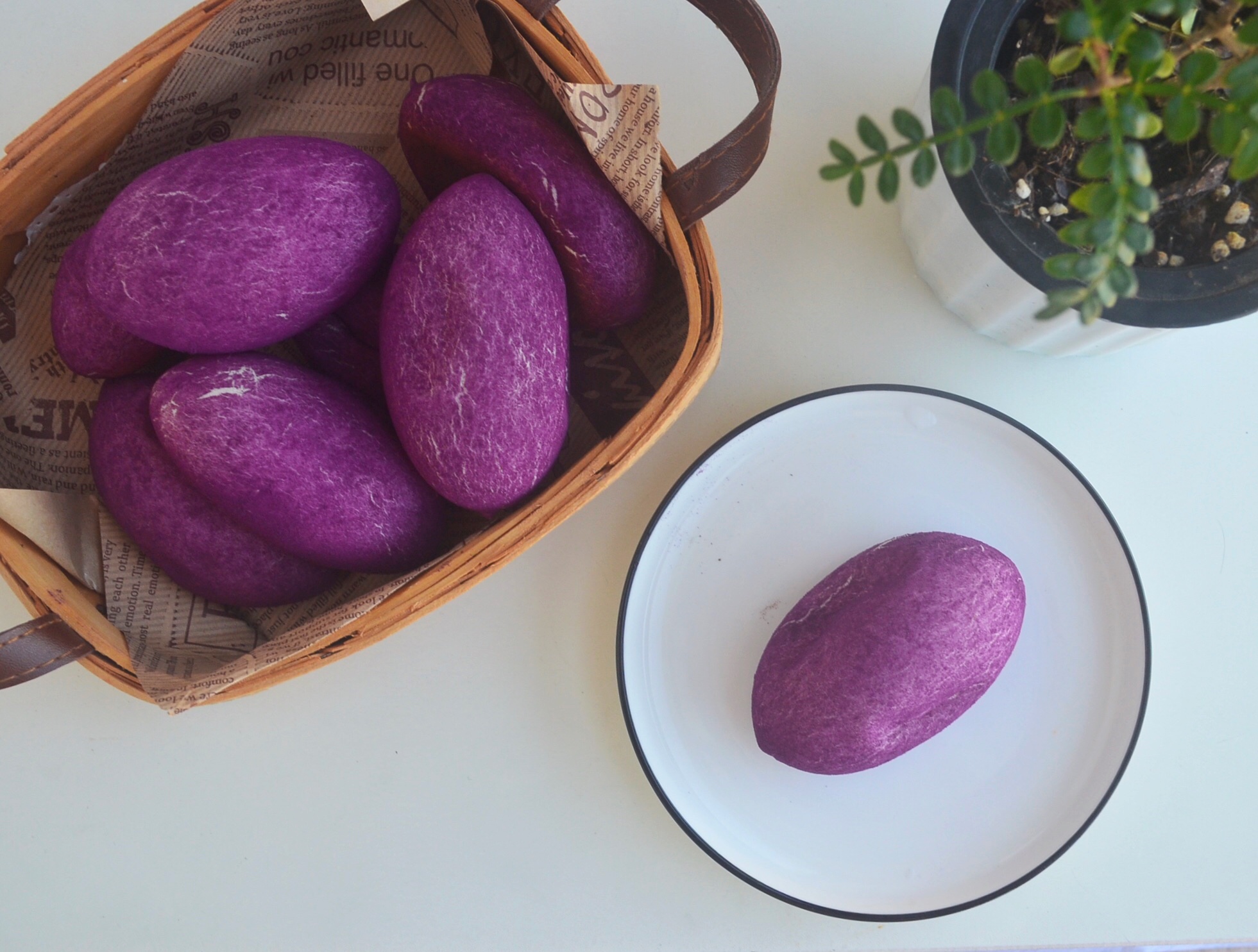 紫薯麻薯包的做法