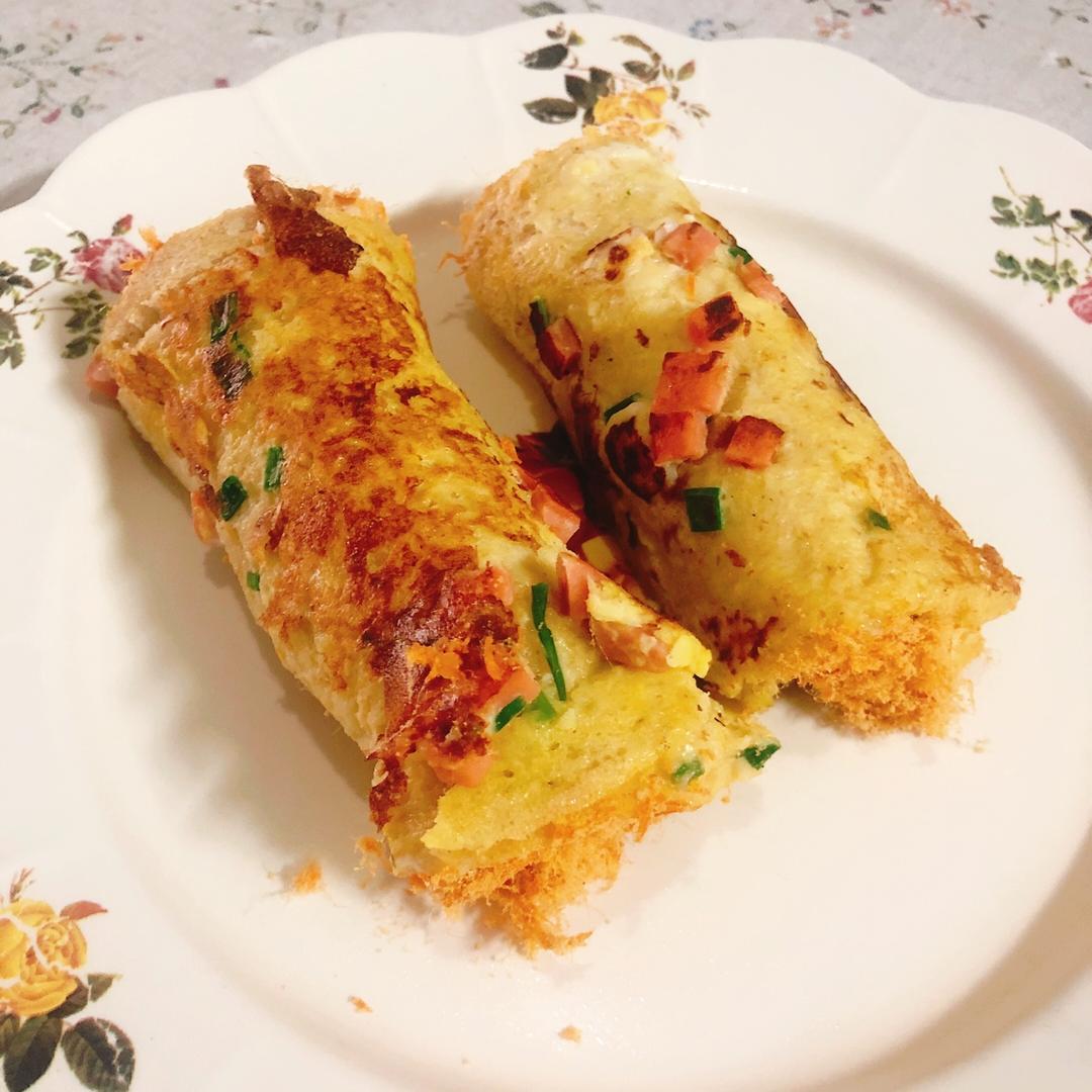 儿童早餐—肉松吐司卷