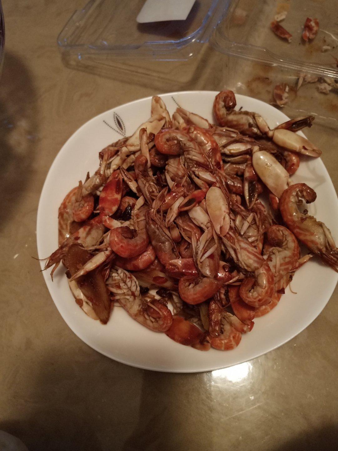 我来学做蛋糕做的辣炒狗虾