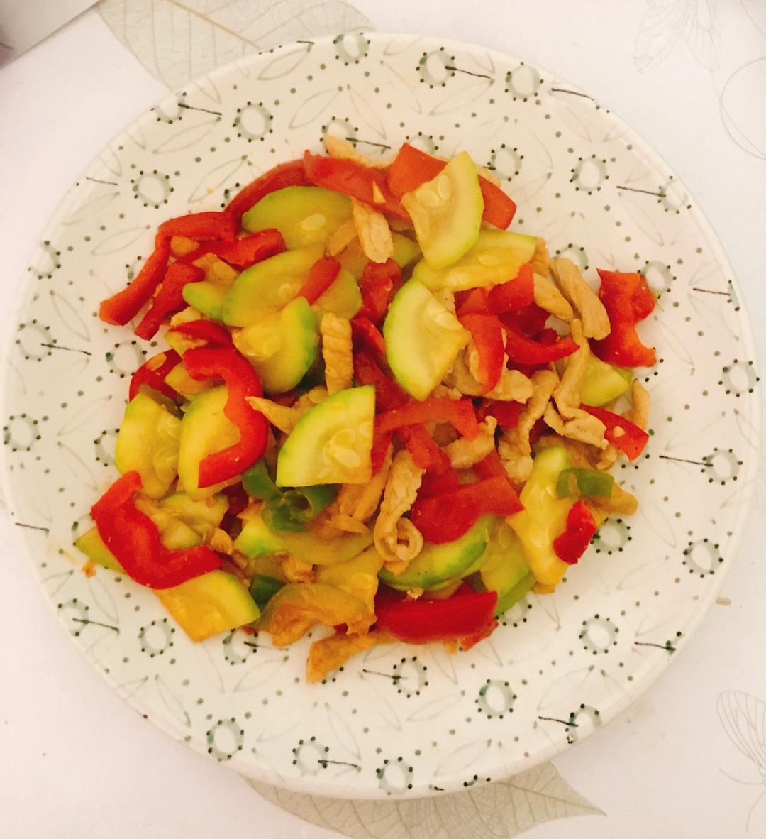 西葫芦炒肉片