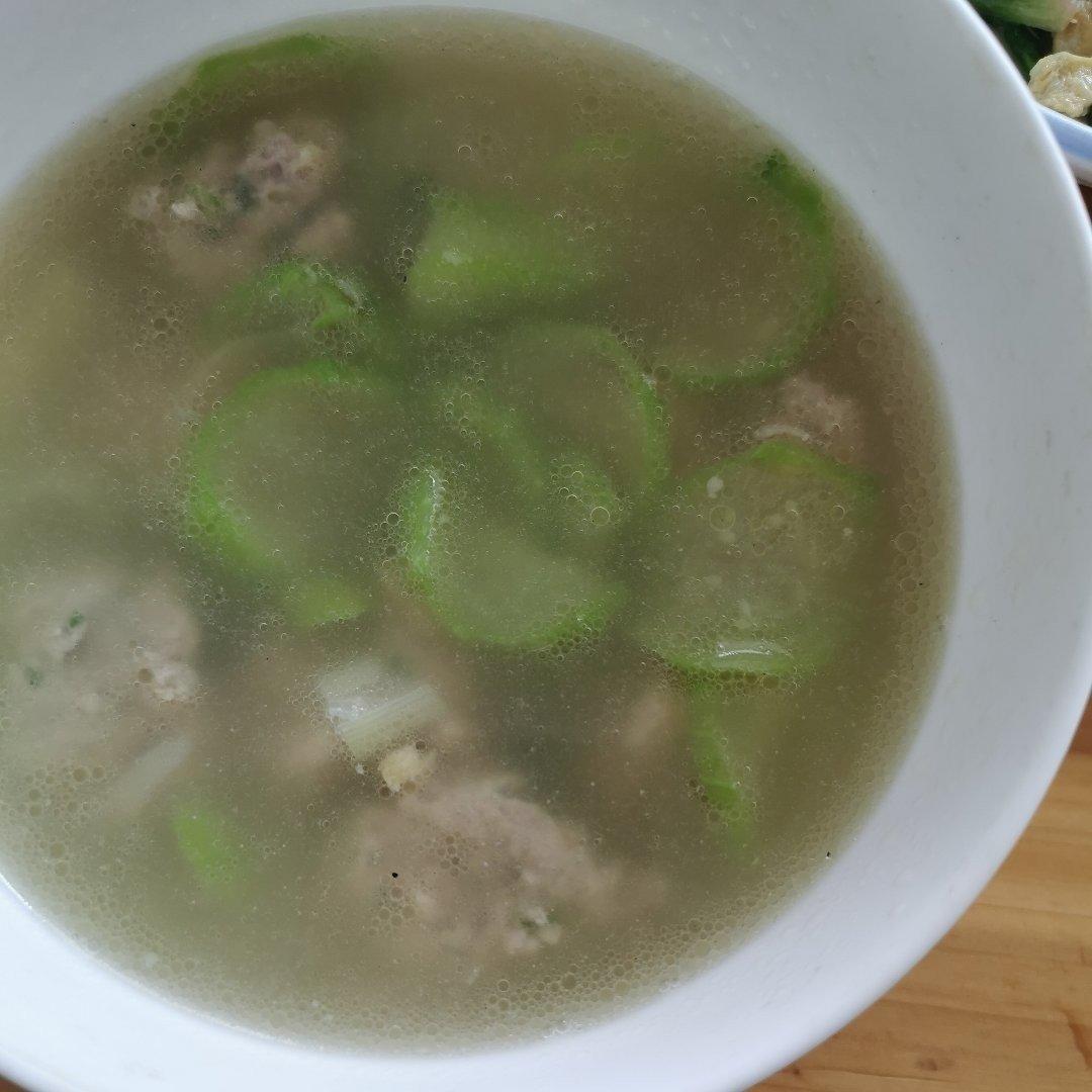 丝瓜肉丸汤！清淡去火！