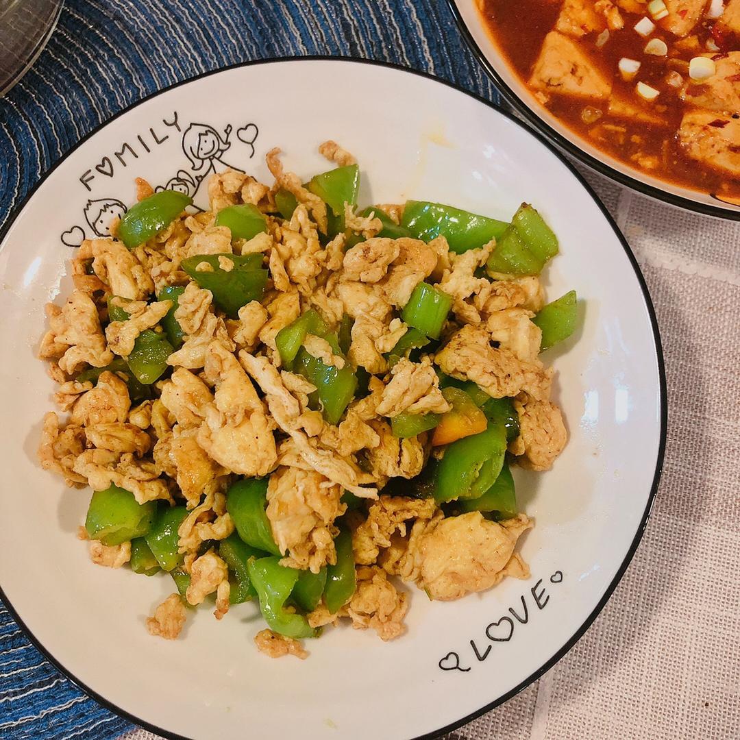 快手菜1:青椒炒鸡蛋