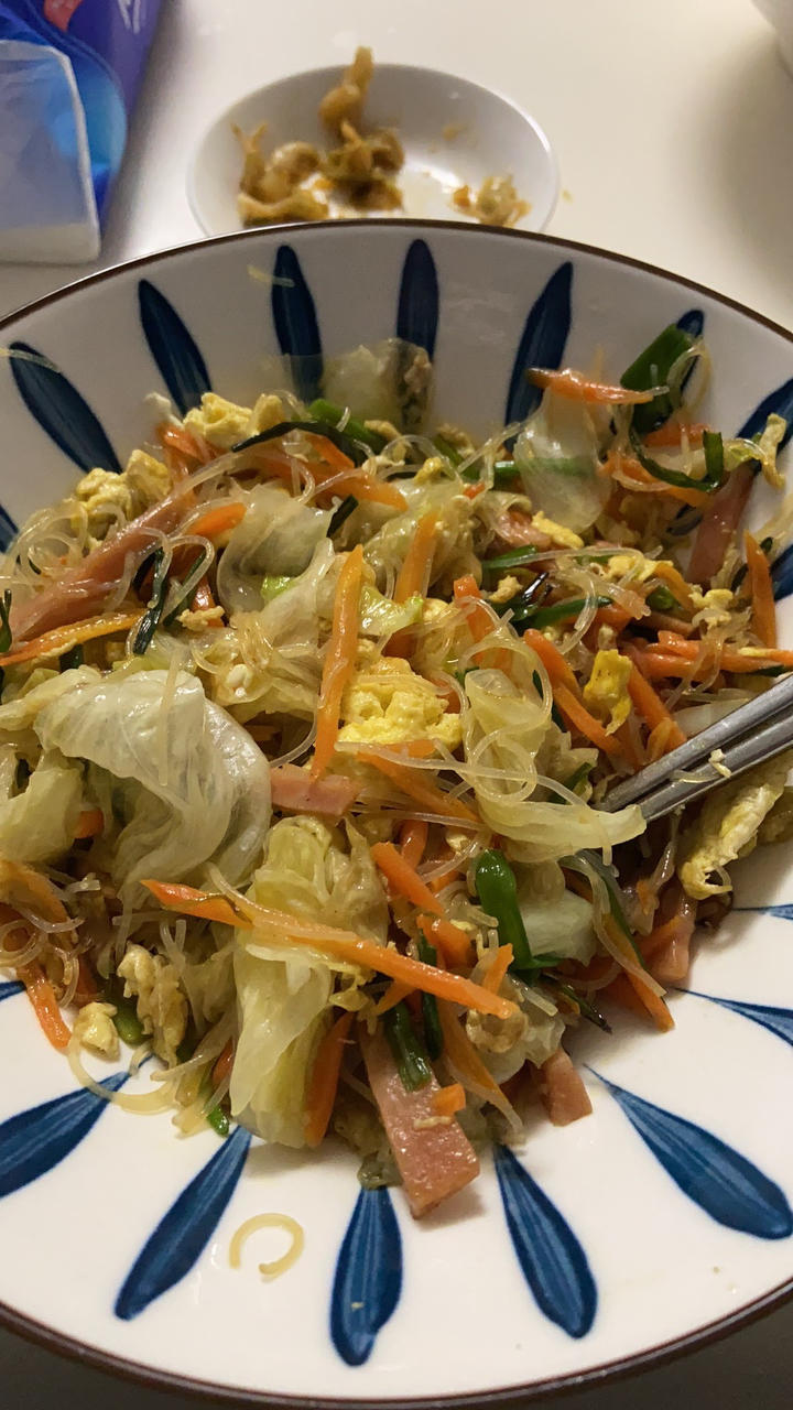 三丝鸡蛋炒粉😋超级懒人食谱，好吃不腻