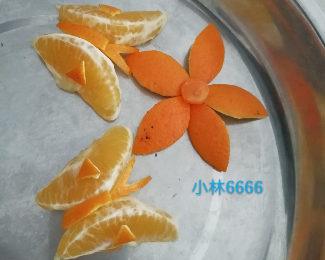 橙子拼盘，蝴蝶造型（创意水果）的做法