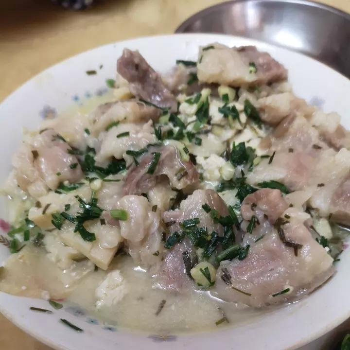 咸肉蒸豆腐