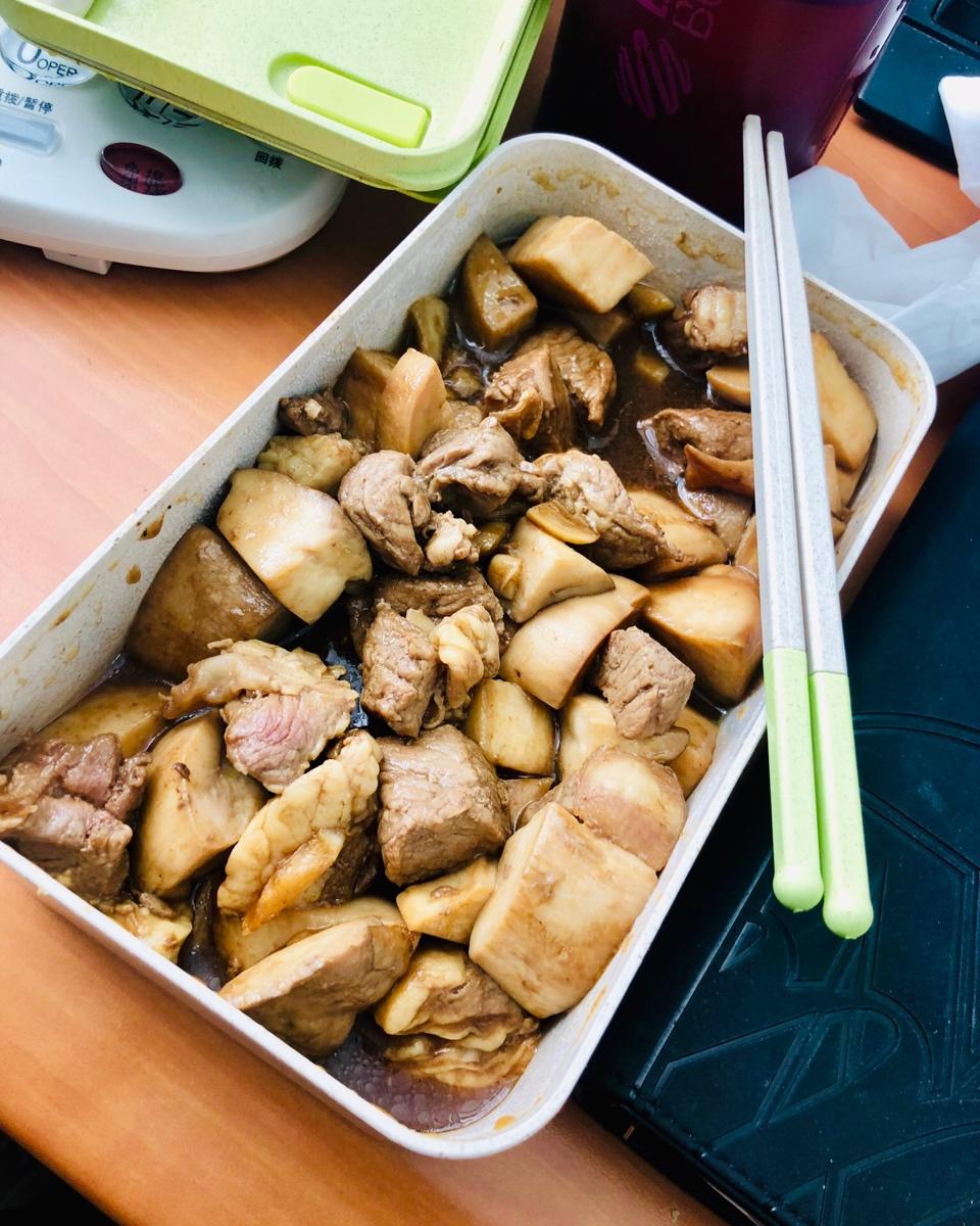 家常菜~杏鲍菇烧牛肉粒