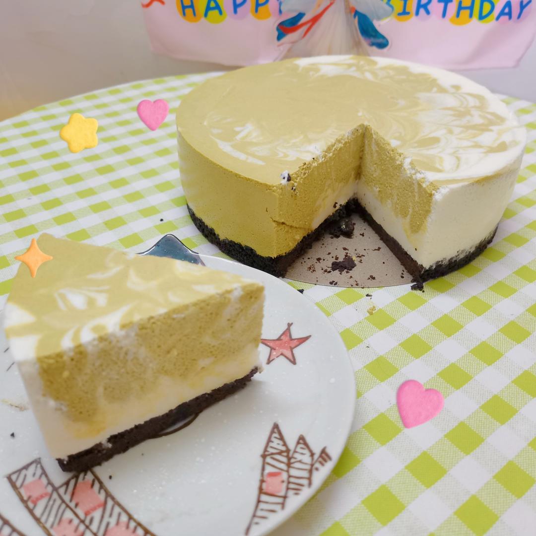 无需烤箱❗️零失败❗️抹茶大理石慕斯❗️入口即化