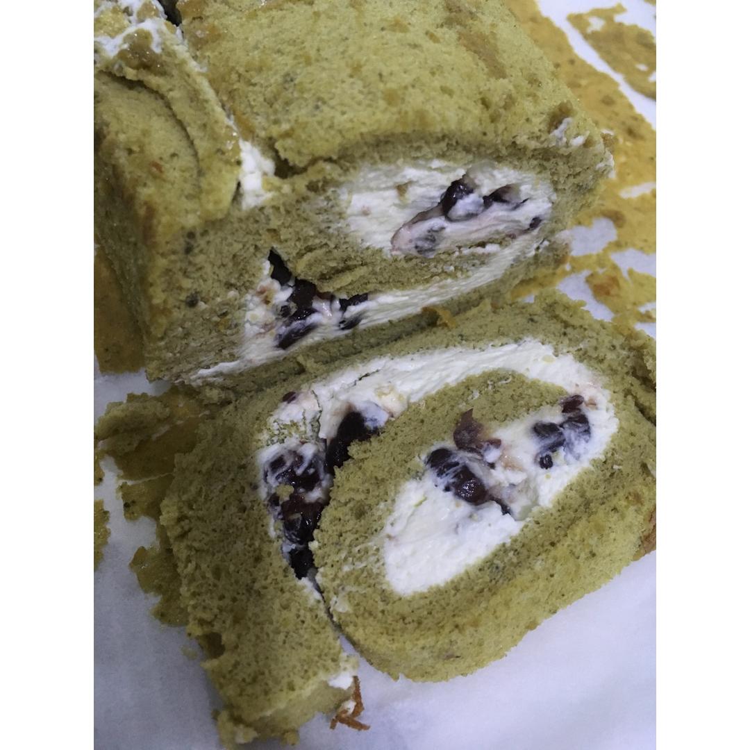 抹茶红豆蛋糕卷