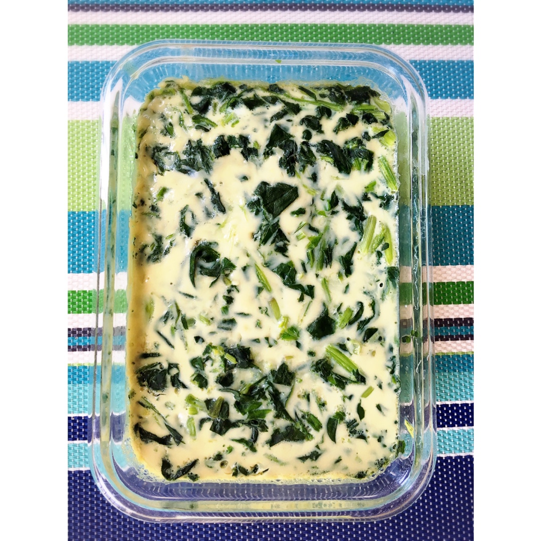 蘸汁菠菜鸡蛋糕——春季养生多吃菠菜