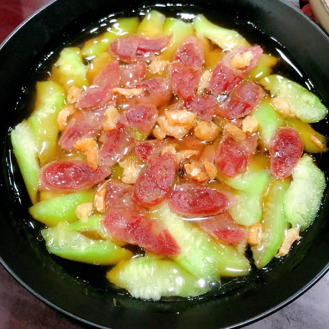 【丝瓜蒸香肠】鲜嫩美味傻瓜菜