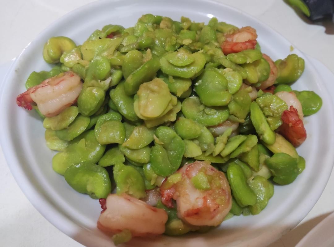 蚕豆瓣子炒虾仁～吃出春天的味道