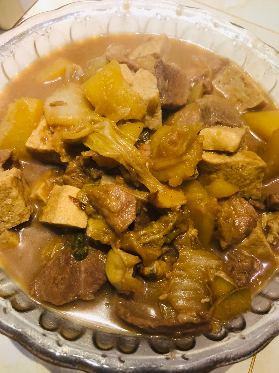 大白菜炖冻豆腐