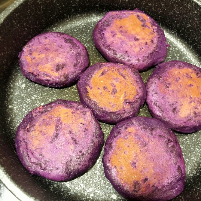 平底锅版减脂无油紫薯饼的做法