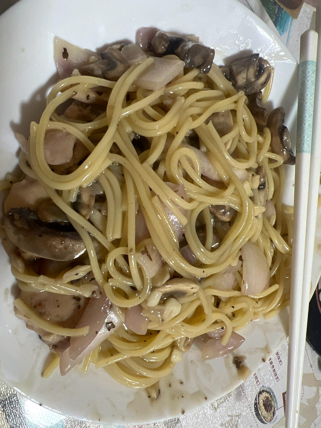 奶油鸡肉蘑菇意面