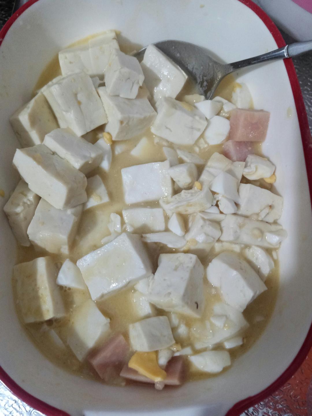 咸蛋烧豆腐～～孩子爱吃的下饭菜！