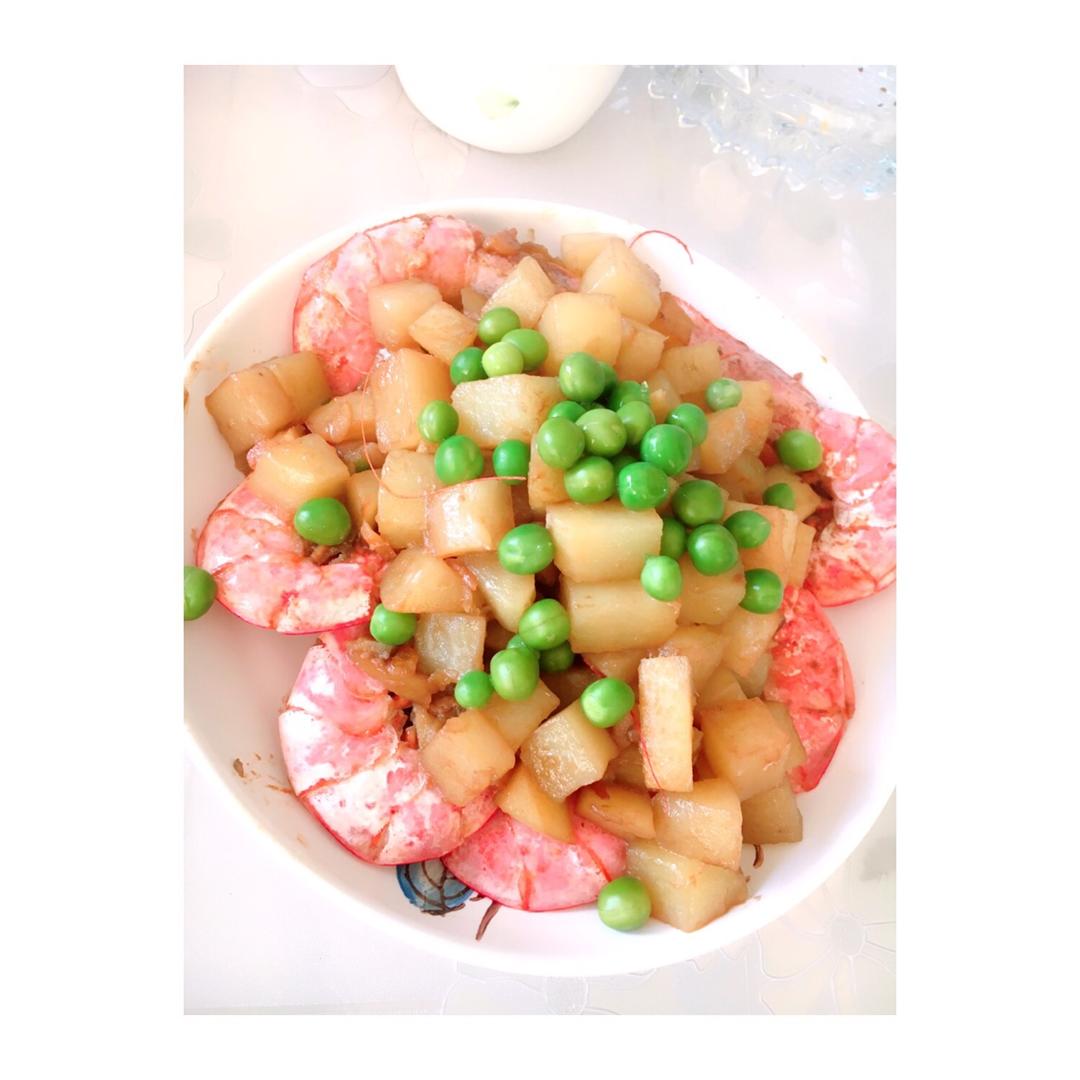 油焖土豆虾