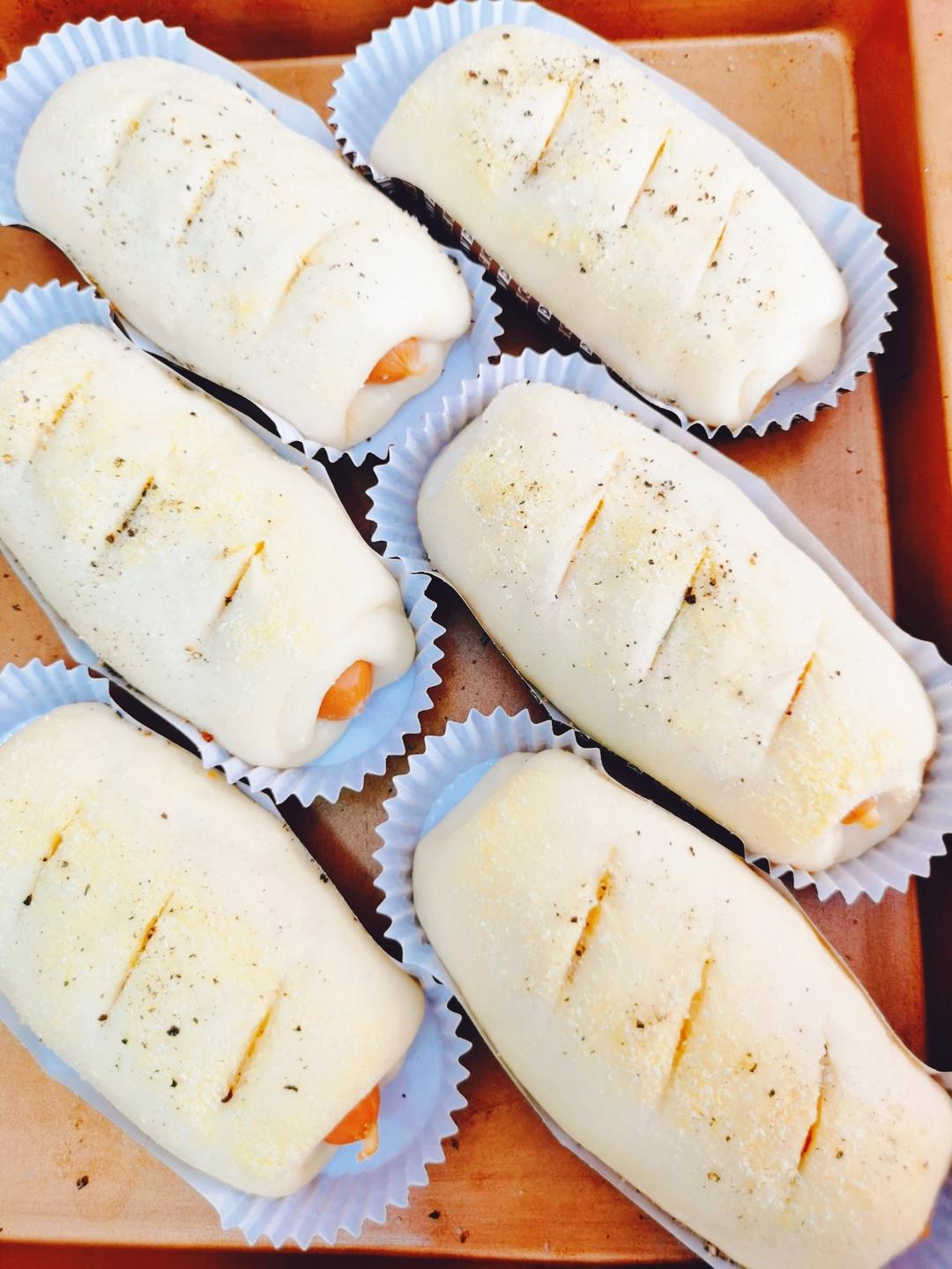 一次发酵·芝士肉松肠仔包·满分早餐面包