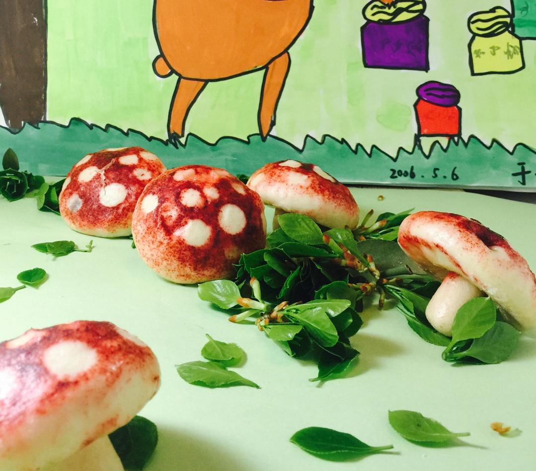 红蘑菇豆沙包的做法